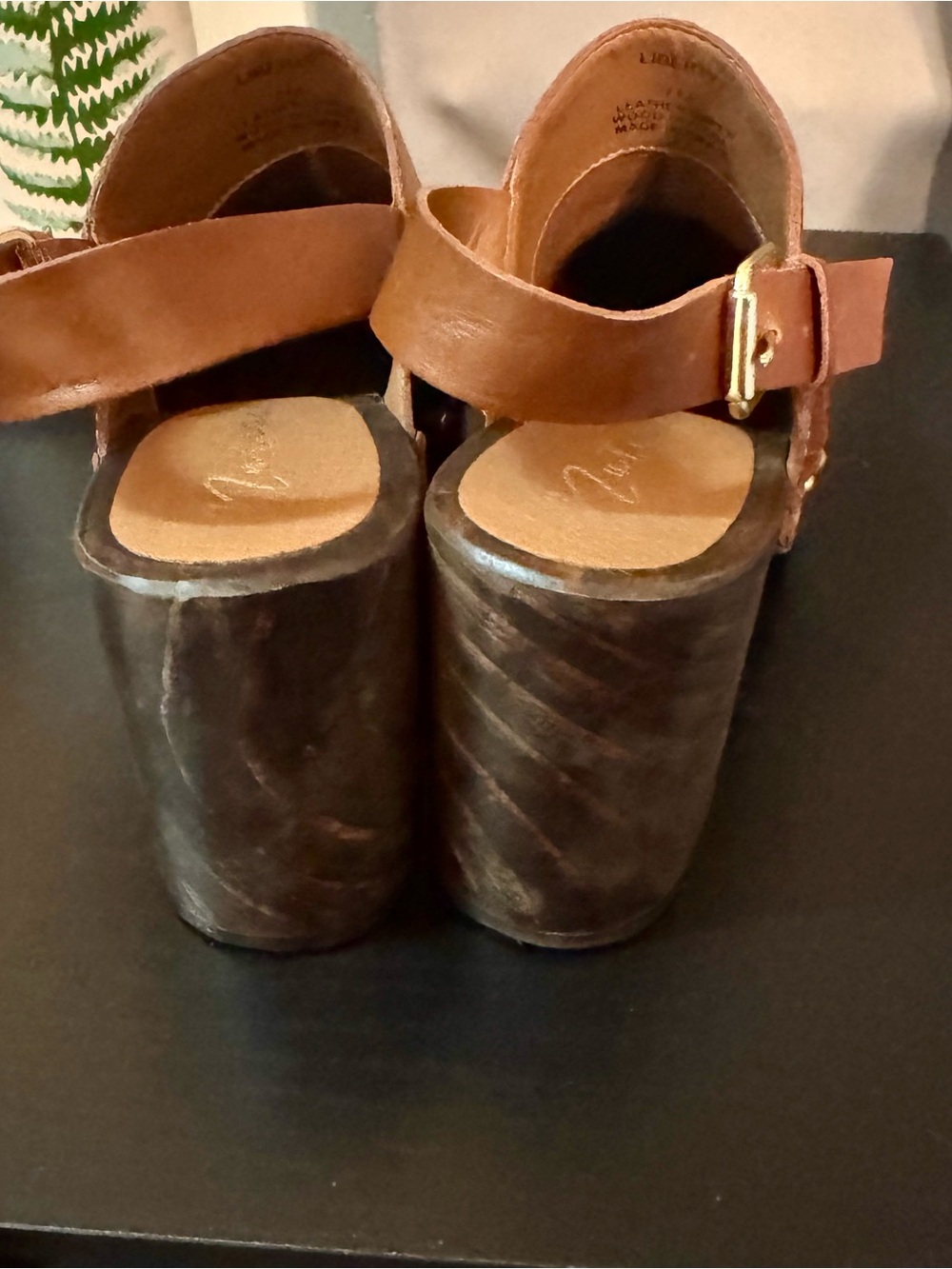 Anthro Matisse Liberty Womens Clog Heels Chunky Mule Platform Brown Leather 7 - Picture 6 of 10